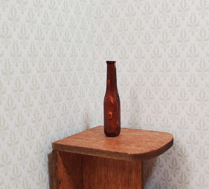 Dollhouse Amber Wine Bottle 1:12 Scale Miniature Decoration Drinks Kitchen - MiniatureCrush