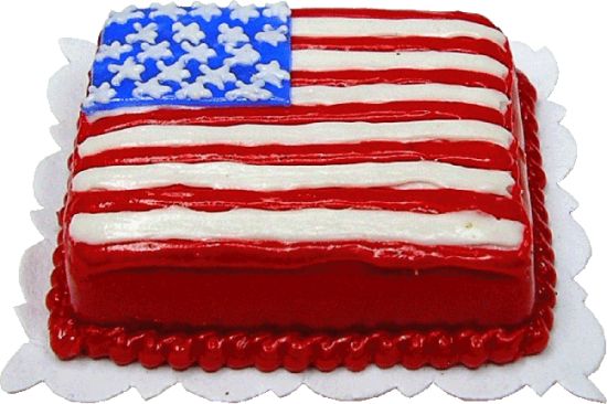 Dollhouse American Flag Sheet Cake 1:12 Scale Miniature Food Bakery Dessert - MiniatureCrush