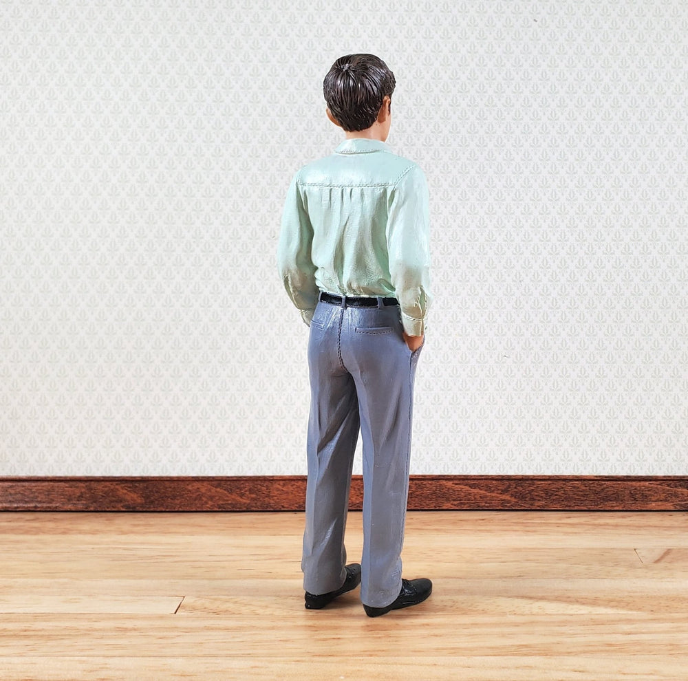 Dollhouse an Modern Father Dad Standing Business Casual 1:12 Scale Miniature "Travis" - MiniatureCrush