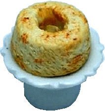 Dollhouse Angel Food Cake on Stand 1:12 Scale Miniature Dessert Food Bakery - MiniatureCrush