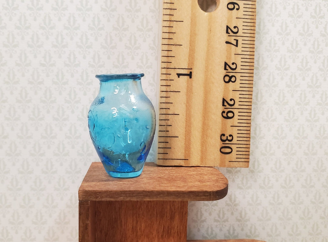 Dollhouse Aqua Glass Vase 1:12 Scale Miniature Decoration Flowers Color Defect - MiniatureCrush