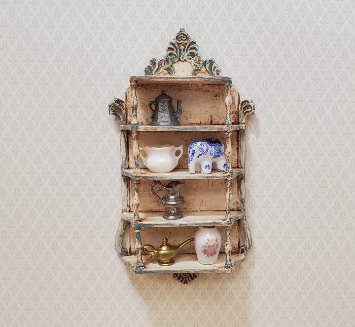 Dollhouse Artisan Hanging Shelf 1:12 Scale Miniature Shelves Shabby Chic - MiniatureCrush