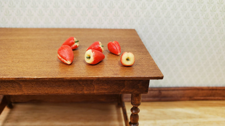 Dollhouse Asian Rose Apples Set of 5 1:12 Scale Miniatures Food Fruits Grocery - MiniatureCrush