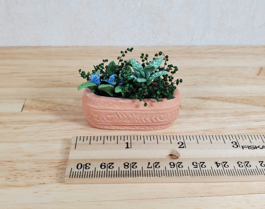 Dollhouse Assorted Plants in a Terra Cotta Planter 1:12 Scale Miniature - MiniatureCrush