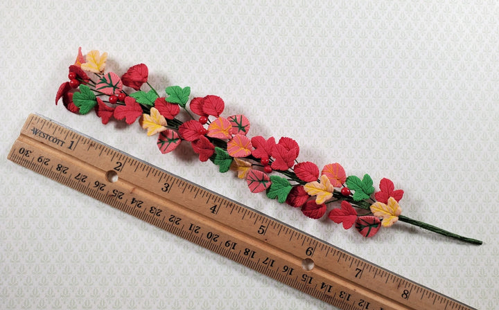 Dollhouse Autumn Vine Colorful Leaves 1:12 Scale Miniature Garden Plant - MiniatureCrush