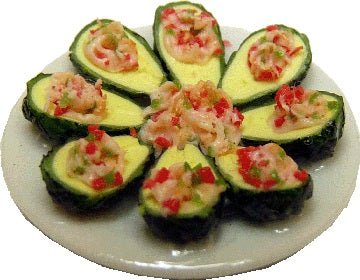 Dollhouse Avocado Tapas on a Plate 1:12 Scale Miniature Food - MiniatureCrush