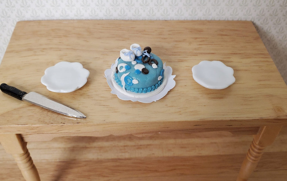 Dollhouse Baby Boy Welcome Cake 1:12 Scale Miniature Dessert Food - MiniatureCrush