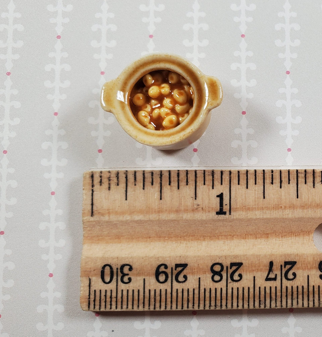 Dollhouse Baked Beans Side Dish in a Ceramic Pot 1:12 Scale Miniature ...