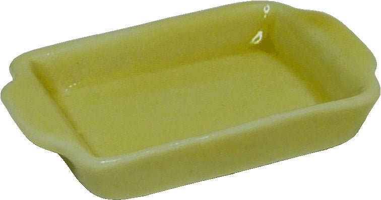 Dollhouse Baking Tray Cookie Pan Ceramic Dark Yellow 1:12 Scale Miniature Dishes - MiniatureCrush