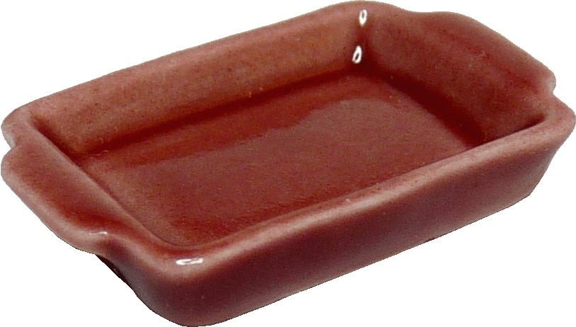 Dollhouse Baking Tray Cookie Pan Ceramic Red 1:12 Scale Miniature Dishes - MiniatureCrush