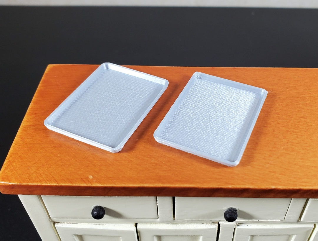 Dollhouse Baking Trays Cookie Sheets x2 1:12 Scale Miniature Kitchen - MiniatureCrush