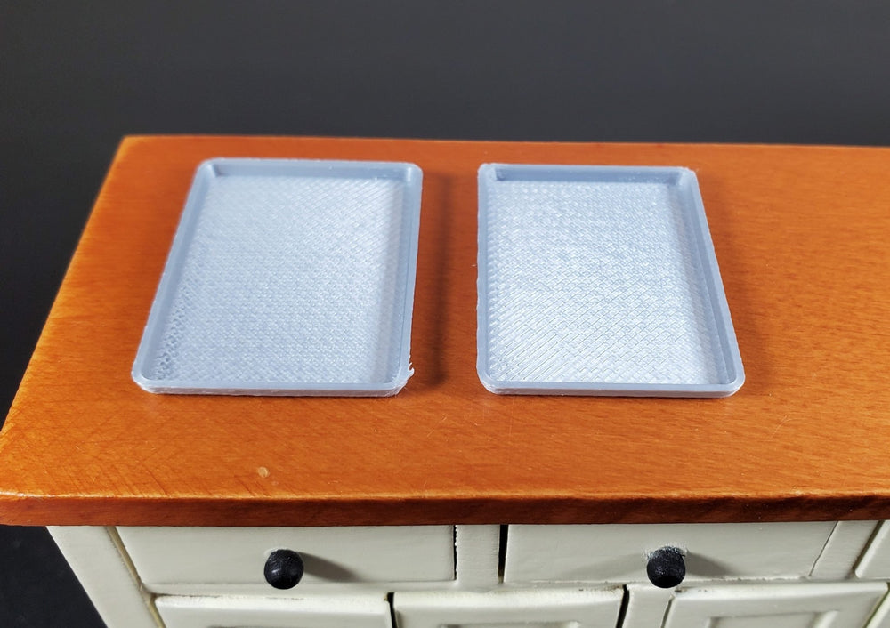 Dollhouse Baking Trays Cookie Sheets x2 1:12 Scale Miniature Kitchen - MiniatureCrush