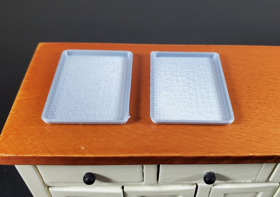 Dollhouse Baking Trays Cookie Sheets x2 1:12 Scale Miniature Kitchen - MiniatureCrush