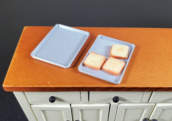 Dollhouse Baking Trays Cookie Sheets x2 1:12 Scale Miniature Kitchen - MiniatureCrush