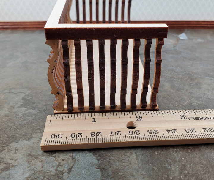 Dollhouse Balcony Square Double Unpainted Wood 1:12 Scale Miniature 5 1/2" Long - Miniature Crush