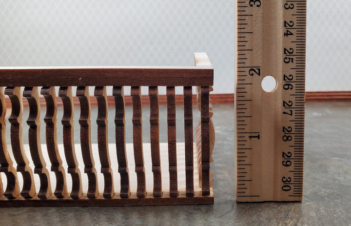 Dollhouse Balcony Square Double Unpainted Wood 1:12 Scale Miniature 5 1/2" Long - Miniature Crush