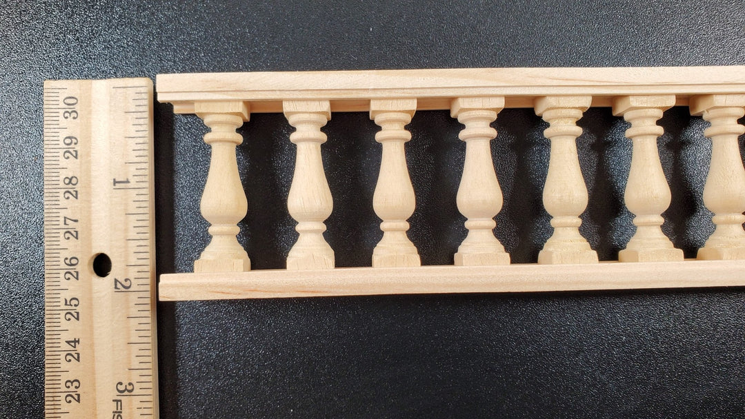 Dollhouse Balustrade Porch Balcony Railing 1 Piece 13 3/8" x 2" 1:12 Scale Miniature - Miniature Crush