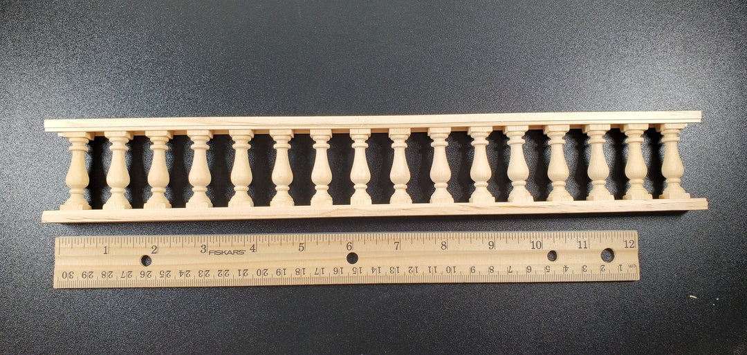 Dollhouse Balustrade Porch Balcony Railing 1 Piece 13 3/8" x 2" 1:12 Scale Miniature - Miniature Crush