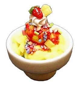 Dollhouse Banana Sundae in Bowl 1:12 Scale Miniature Food Dessert Kitchen - MiniatureCrush