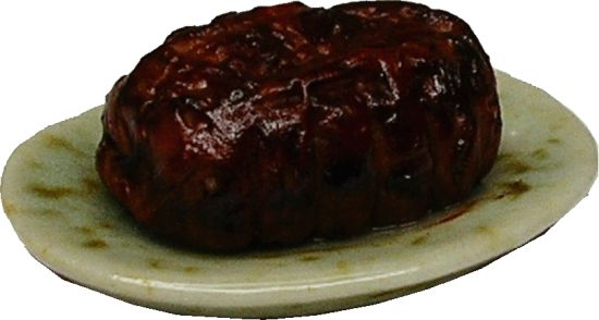 Dollhouse Barbeque Ribs on a Platter 1:12 Scale Miniature Food Kitchen - MiniatureCrush