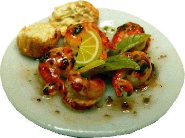 Dollhouse Barbeque Shrimp Plate 1:12 Scale Miniature Food Kitchen - MiniatureCrush