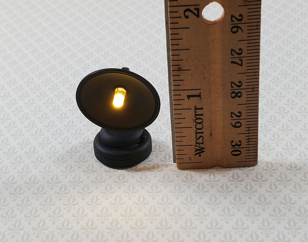 Dollhouse Barn Light Industrial Black Wand Operated Battery 1:12 Scale Miniature - MiniatureCrush