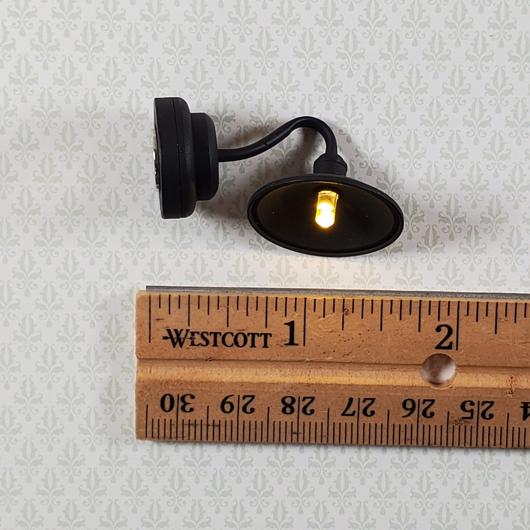 Dollhouse Barn Light Industrial Black Wand Operated Battery 1:12 Scale Miniature - MiniatureCrush
