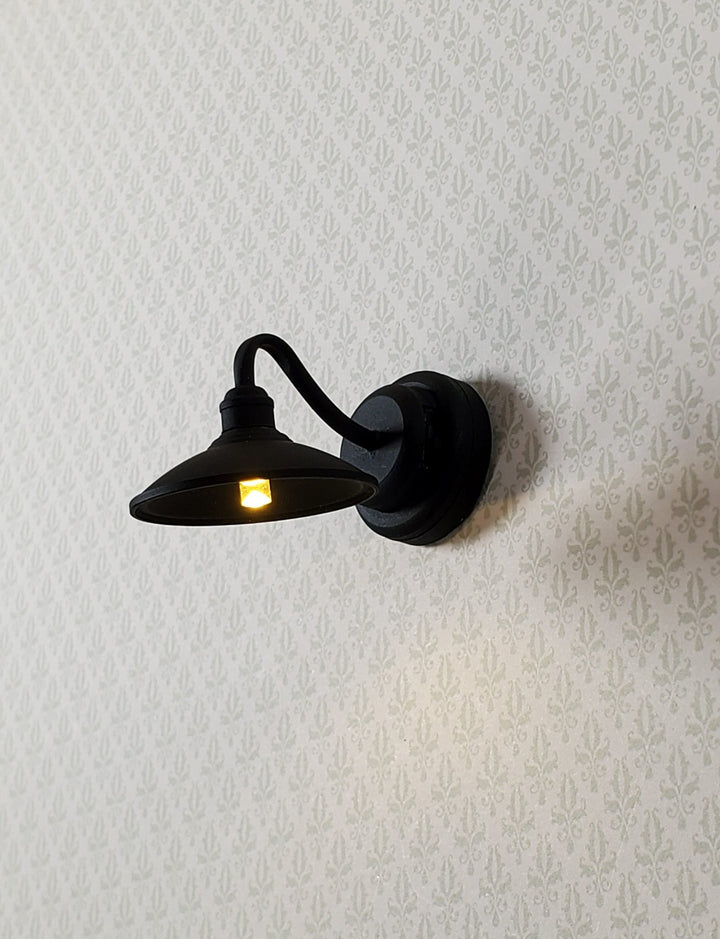 Dollhouse Barn Light Industrial Black Wand Operated Battery 1:12 Scale Miniature - MiniatureCrush