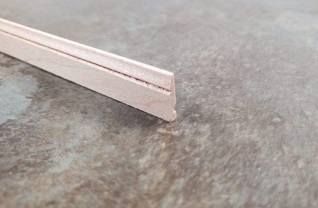 Dollhouse Baseboard Trim w/ Wire Channel 7/16" tall x 18" 1:12 Scale CLA70304 - MiniatureCrush