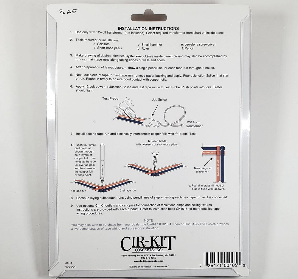 Dollhouse Basic Wiring Kit 12 Volt Tape Wire System Cir - Kit Concepts - MiniatureCrush