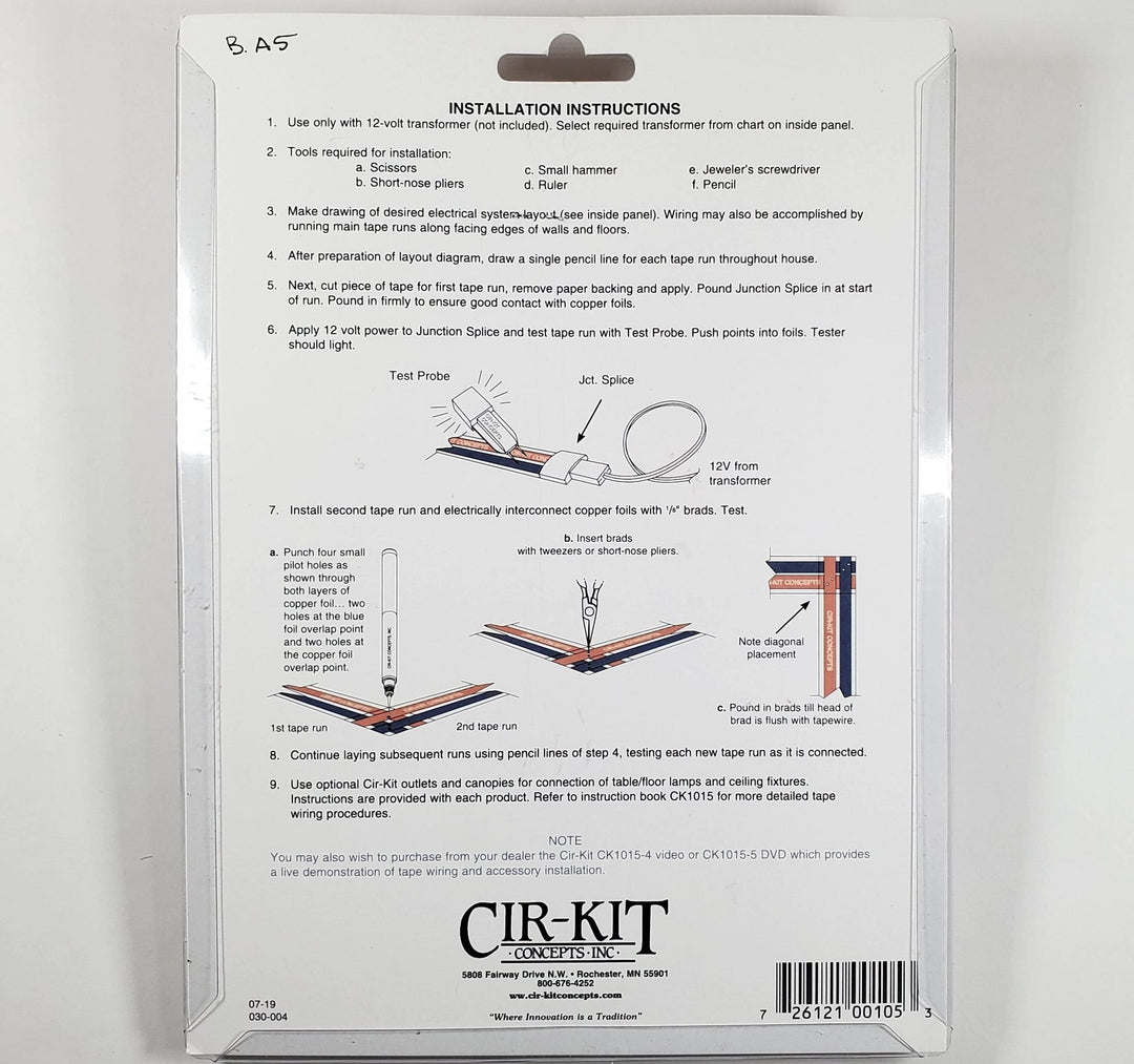 Dollhouse Basic Wiring Kit 12 Volt Tape Wire System Cir - Kit Concepts - MiniatureCrush