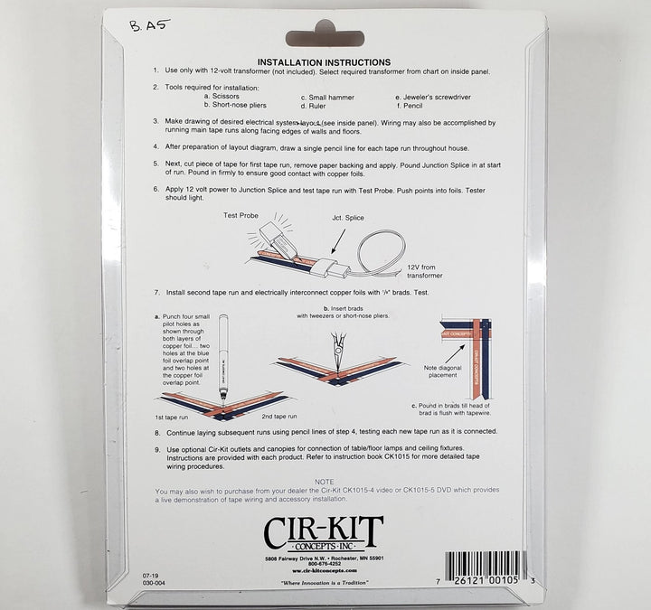Dollhouse Basic Wiring Kit 12 Volt Tape Wire System Cir - Kit Concepts - MiniatureCrush