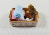 Dollhouse Bath Vanity Accessories Set Basket Towels Comb ++ 1:12 Scale Miniature