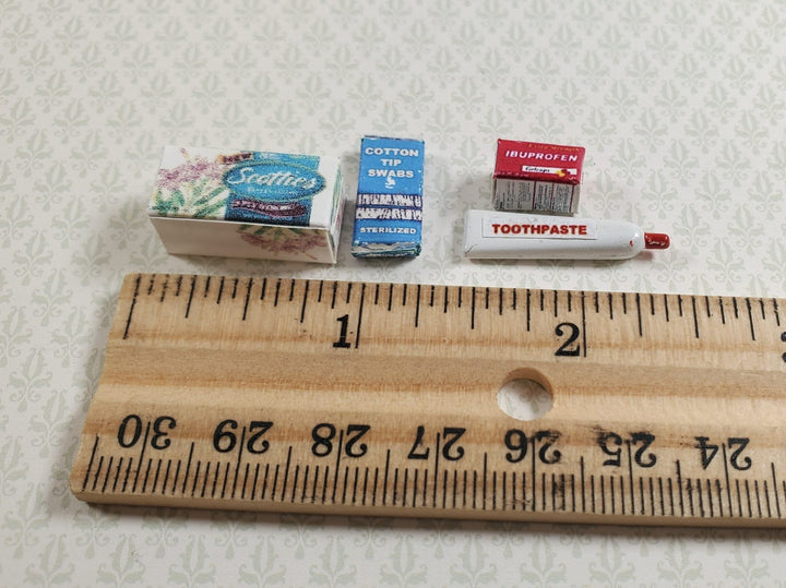 Dollhouse Bathroom Accessories Tissue Toothpaste Ibuprofen 1:12 Scale Medicine - MiniatureCrush