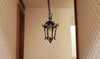 Dollhouse Battery Light Hanging Ceiling Lantern Chrome Black 1:12 Scale Lamp