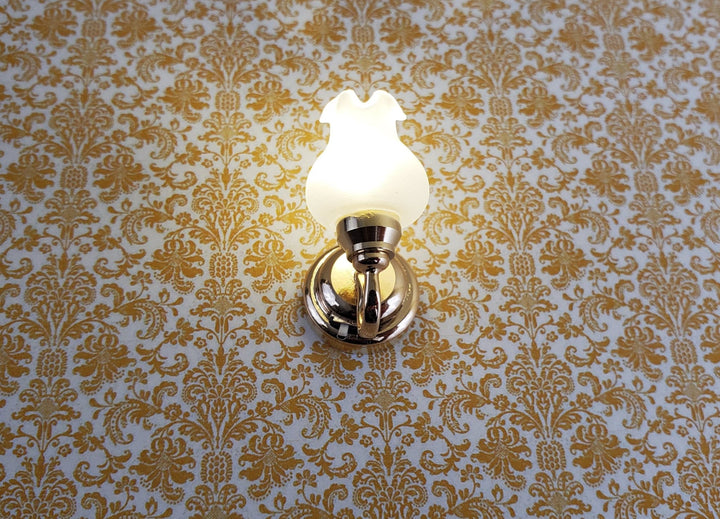 Dollhouse Battery Light Single Tulip Sconce Wand Operated 1:12 Scale Miniature - MiniatureCrush