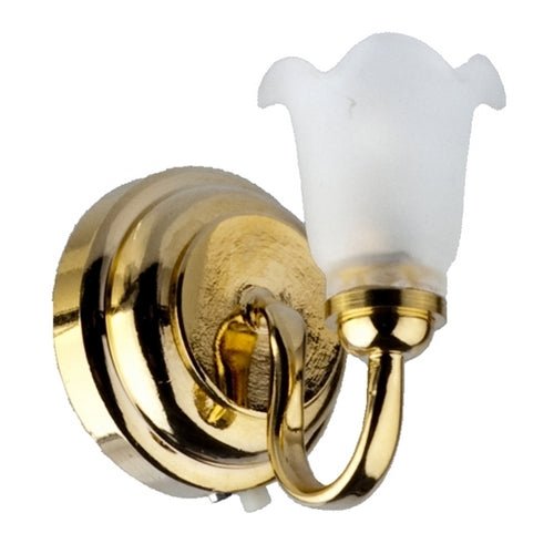 Dollhouse Battery Light Single Tulip Wall Sconce 1:12 Scale Miniature Houseworks - MiniatureCrush