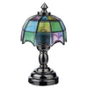 Dollhouse Battery Light Table Lamp Stained Glass Style Dark Nickel Base 1:12