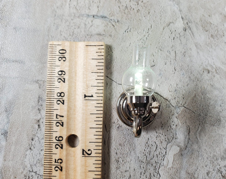 Dollhouse Battery Wall Light Sconce Silver Finish 1:12 Scale Miniature HW2376 - Miniature Crush