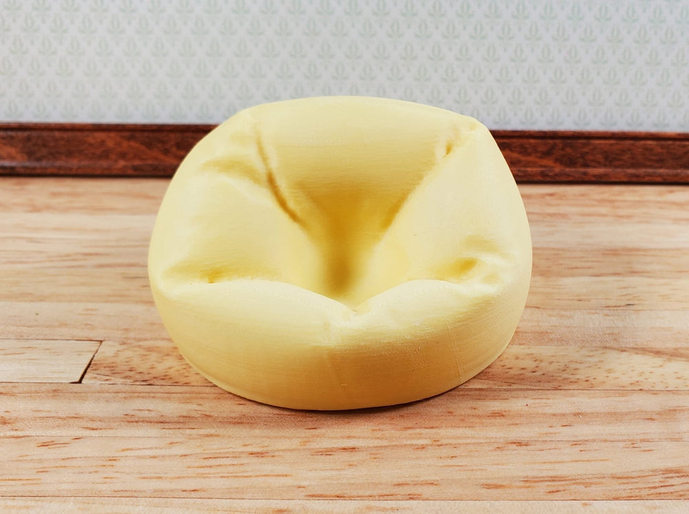 Dollhouse Bean Bag Chair for Child Yellow Cream 3D Printed 1:12 Scale Miniature - Miniature Crush