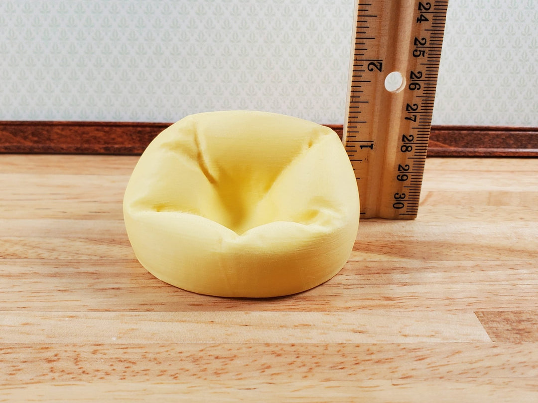 Dollhouse Bean Bag Chair for Child Yellow Cream 3D Printed 1:12 Scale Miniature - Miniature Crush