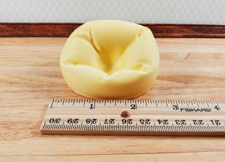 Dollhouse Bean Bag Chair for Child Yellow Cream 3D Printed 1:12 Scale Miniature - Miniature Crush