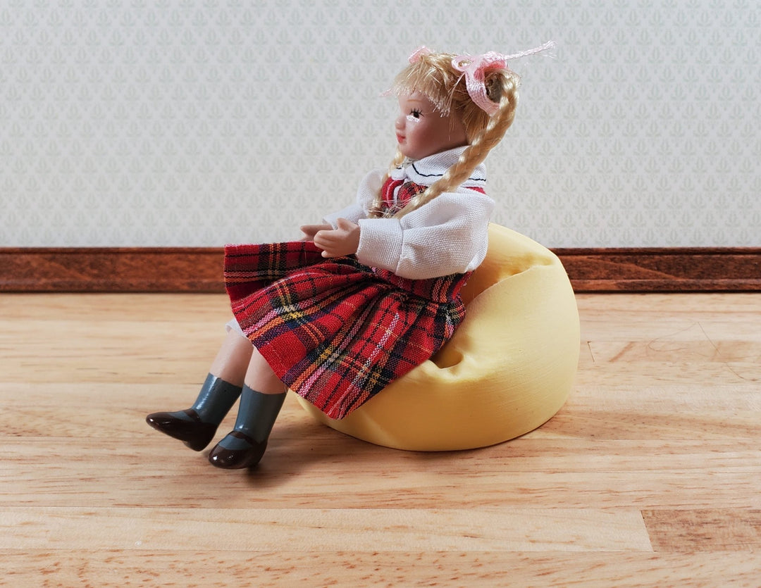 Dollhouse Bean Bag Chair for Child Yellow Cream 3D Printed 1:12 Scale Miniature - Miniature Crush