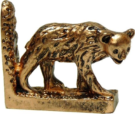 Dollhouse Bear Bookend Metal Rose Gold 1:12 Scale Miniature - MiniatureCrush