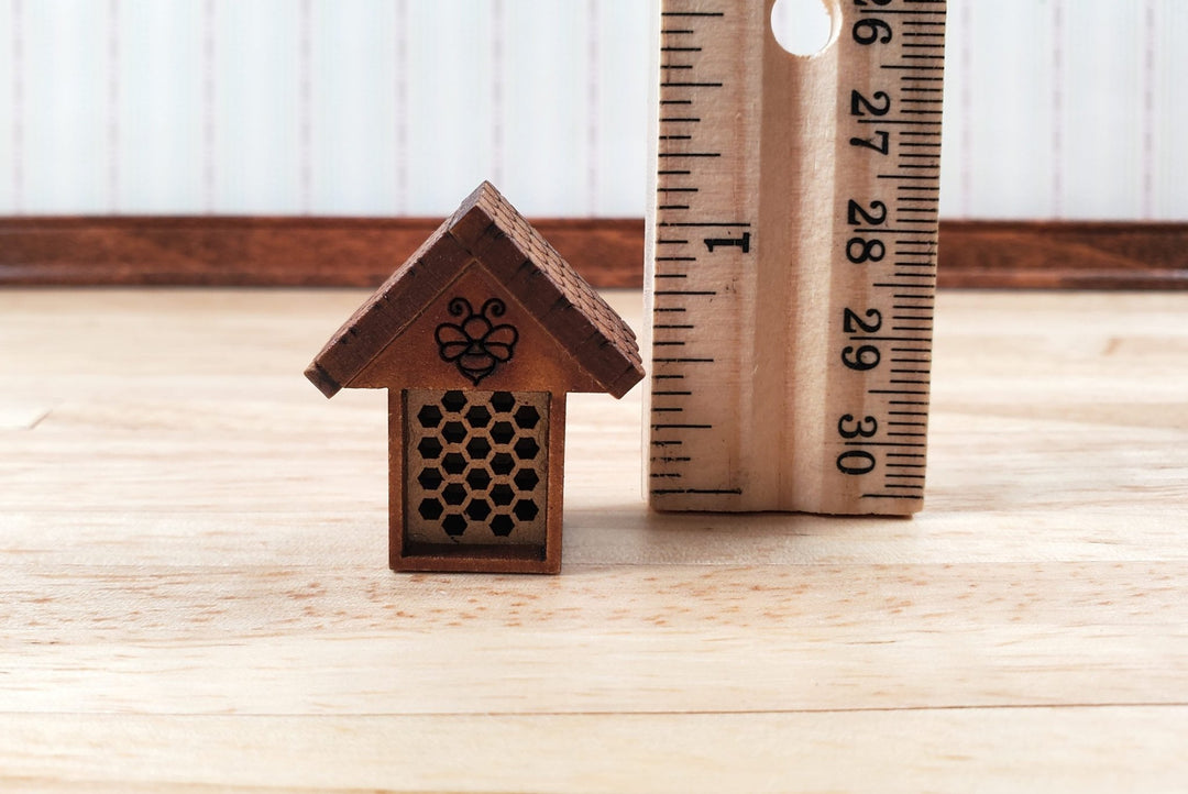 Dollhouse Bee Hive Box Wood 1:12 Scale Miniature Handmade Accessory Decor - Miniature Crush