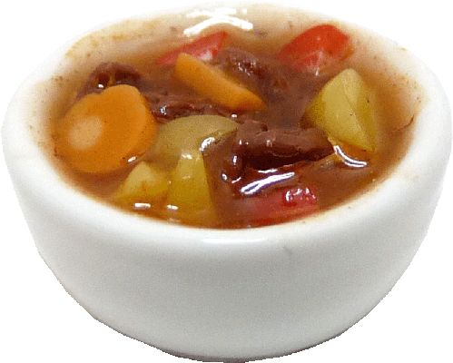 Dollhouse Beef Stew in a Bowl 1:12 Scale Miniature Food - MiniatureCrush