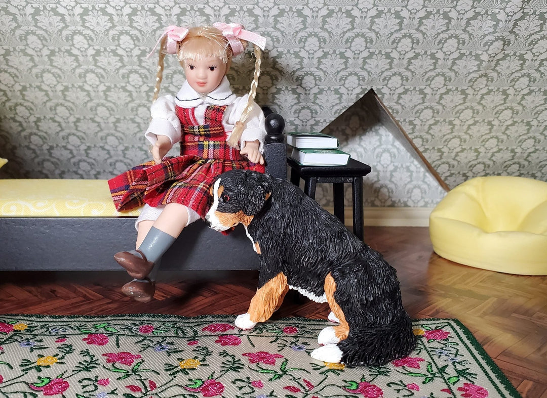 Dollhouse Bernese Mountain Dog Pet 1:12 Scale Miniature Animal - Miniature Crush