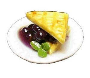 Dollhouse Berry Filled Waffle 1:12 Scale Miniature Food Kitchen - MiniatureCrush
