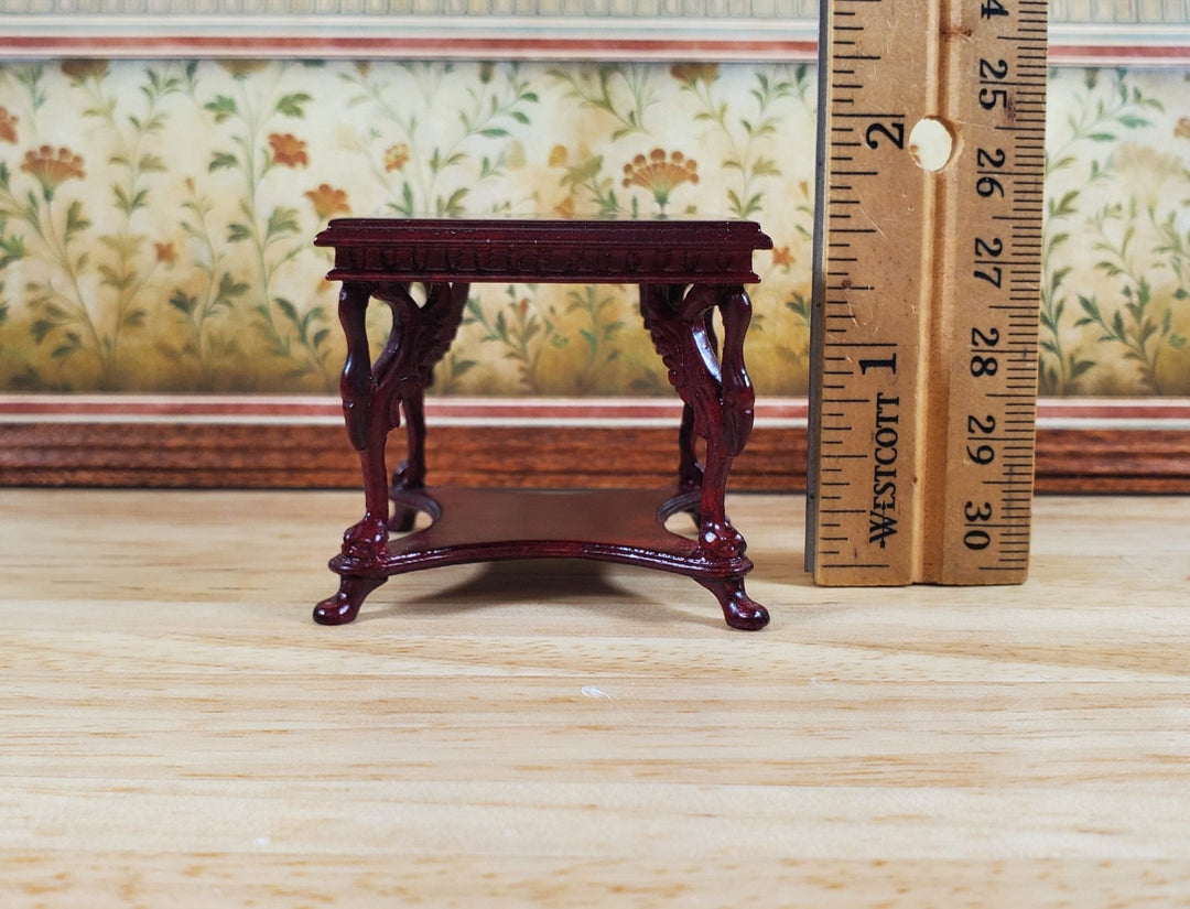 Dollhouse Bird Side Table Vintage Hansson Miniatures 1:12 Scale Mahogany Finish - MiniatureCrush