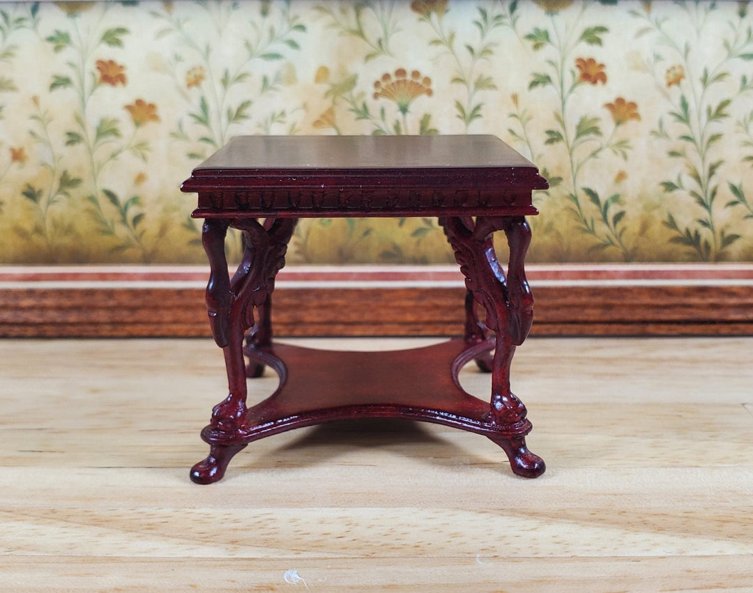 Dollhouse Bird Side Table Vintage Hansson Miniatures 1:12 Scale Mahogany Finish - MiniatureCrush